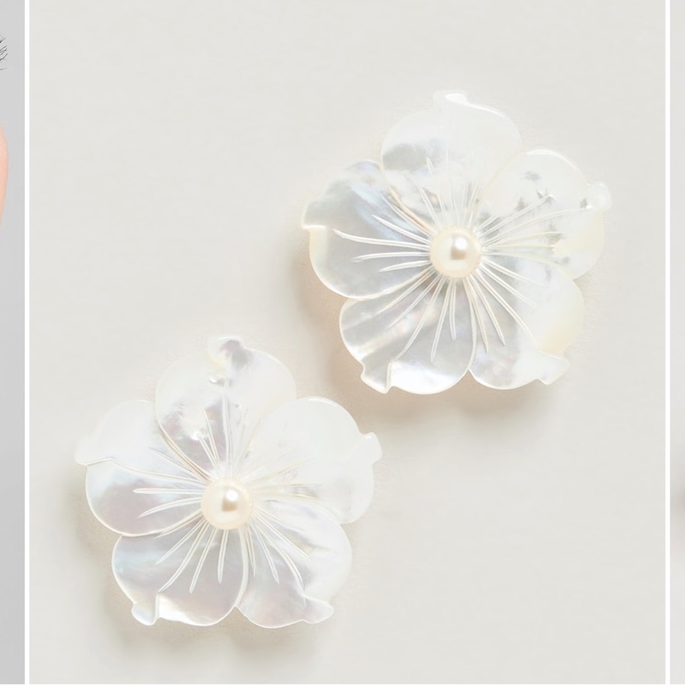 Elegant White Floral Earrings